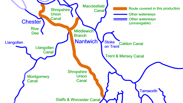 shropshire union canal map Map Of The Main Canal Of The Shropshire Union Canal Induced Info shropshire union canal map